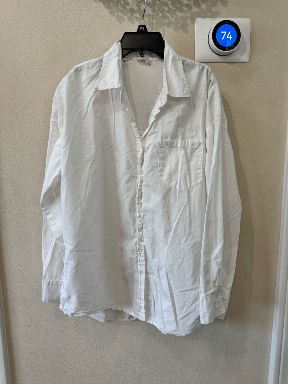 Cotton On Haven White Button Down Long Sleeve Oversized Shirt Ladies XS